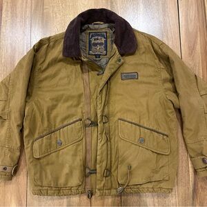 VTG 90 Winlit Canvas Field Jacket Sherpa Collar Utility Bomber Workwear Gorpcore